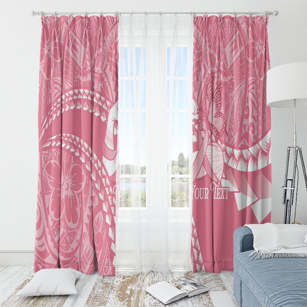 Personalised Polynesia Breast Cancer Awareness Window Curtain Brave Strong Butterfly Pink Ribbon LT14 - Polynesian Pride