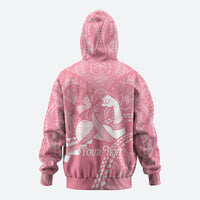 Personalised Polynesia Breast Cancer Awareness Zip Hoodie Brave Strong Butterfly Pink Ribbon LT14 - Polynesian Pride