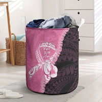 Polynesia Breast Cancer Awareness Laundry Basket Fight With Hope Pink Ribbon Boxing Gloves