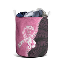 Polynesia Breast Cancer Awareness Laundry Basket Fight With Hope Pink Ribbon Boxing Gloves
