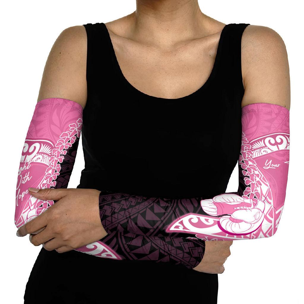 Personalised Polynesia Breast Cancer Awareness Arm Sleeves Fight With Hope Pink Ribbon Boxing Gloves