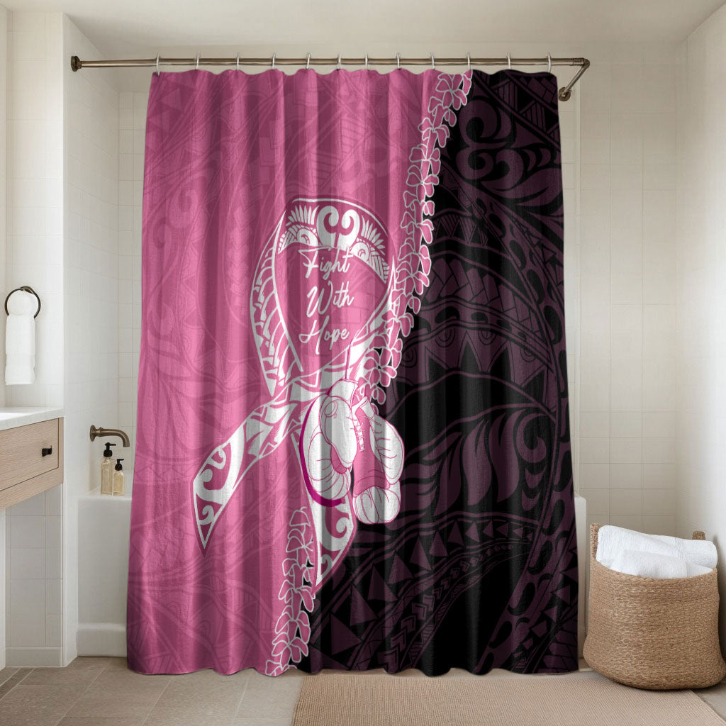 Polynesia Breast Cancer Awareness Bathroom Set Fight With Hope Pink Ribbon Boxing Gloves