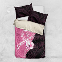 Polynesia Breast Cancer Awareness Bedding Set Fight With Hope Pink Ribbon Boxing Gloves
