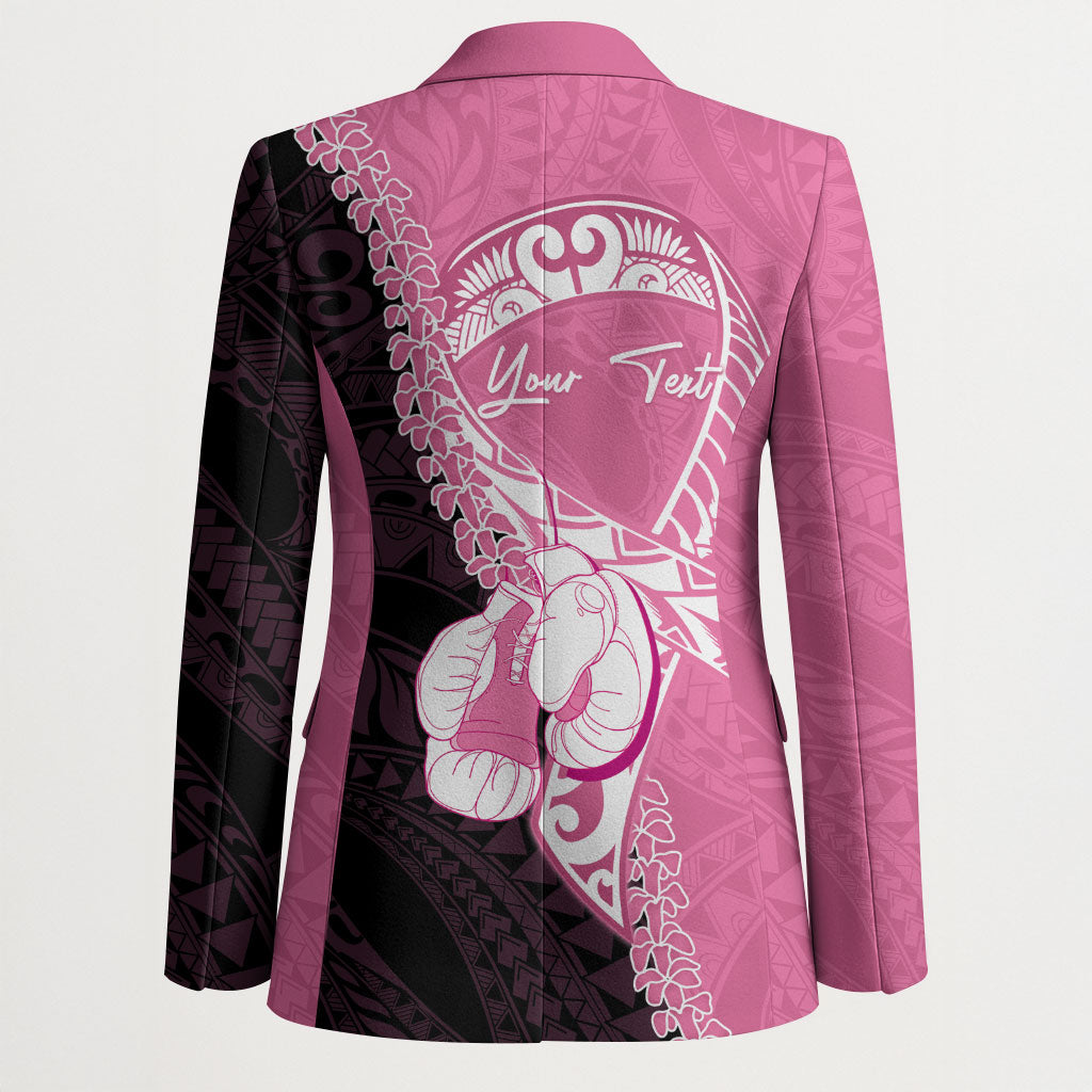 Personalised Polynesia Breast Cancer Awareness Blazer Fight With Hope Pink Ribbon Boxing Gloves