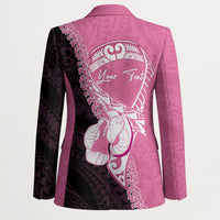 Personalised Polynesia Breast Cancer Awareness Blazer Fight With Hope Pink Ribbon Boxing Gloves