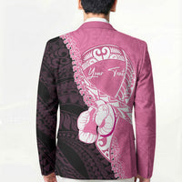 Personalised Polynesia Breast Cancer Awareness Blazer Fight With Hope Pink Ribbon Boxing Gloves