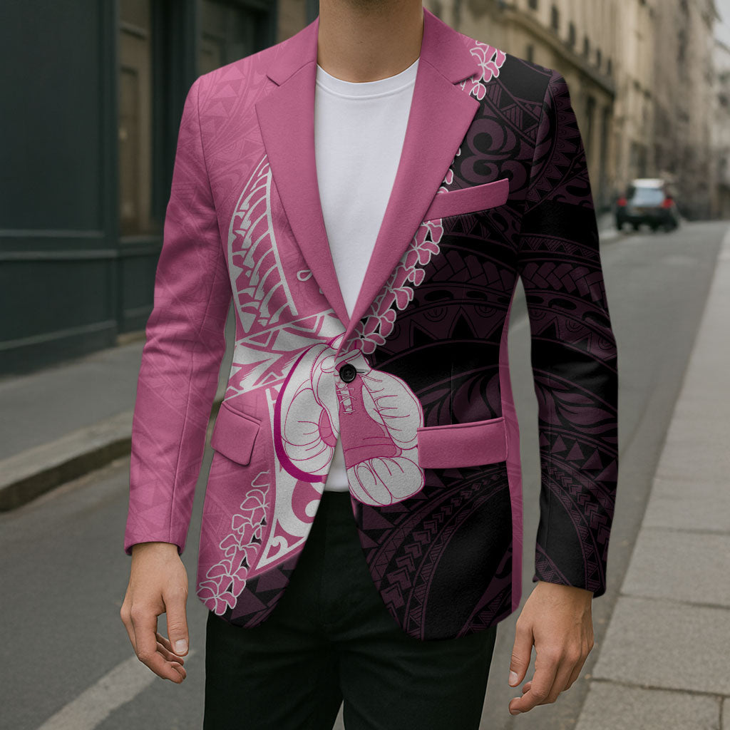 Personalised Polynesia Breast Cancer Awareness Blazer Fight With Hope Pink Ribbon Boxing Gloves