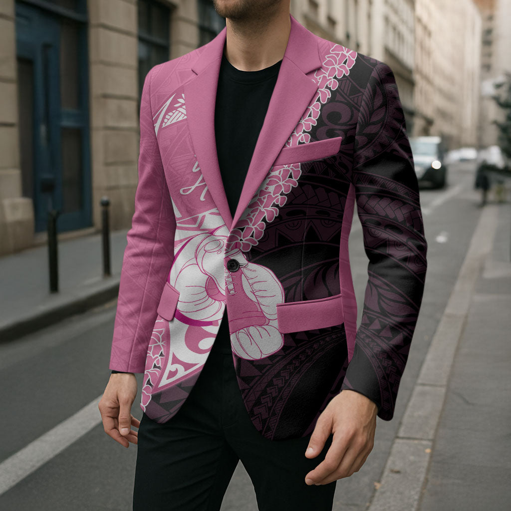 Personalised Polynesia Breast Cancer Awareness Blazer Fight With Hope Pink Ribbon Boxing Gloves