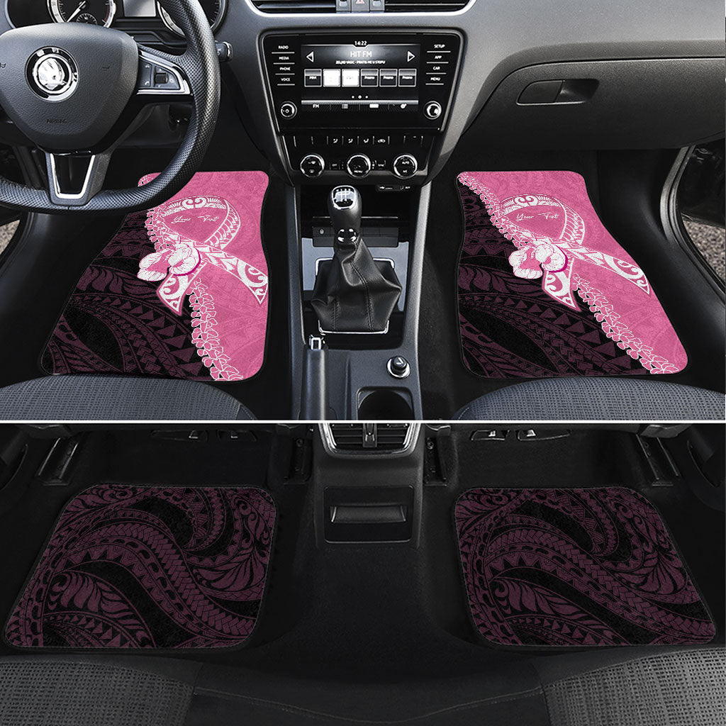 Personalised Polynesia Breast Cancer Awareness Car Mats Fight With Hope Pink Ribbon Boxing Gloves