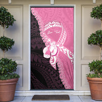 Personalised Polynesia Breast Cancer Awareness Door Cover Fight With Hope Pink Ribbon Boxing Gloves