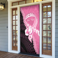 Personalised Polynesia Breast Cancer Awareness Door Cover Fight With Hope Pink Ribbon Boxing Gloves