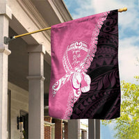 Polynesia Breast Cancer Awareness Garden Flag Fight With Hope Pink Ribbon Boxing Gloves