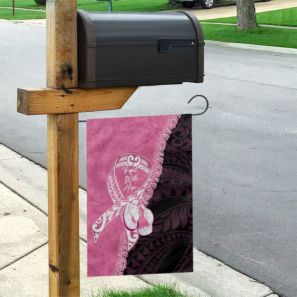 Polynesia Breast Cancer Awareness Garden Flag Fight With Hope Pink Ribbon Boxing Gloves