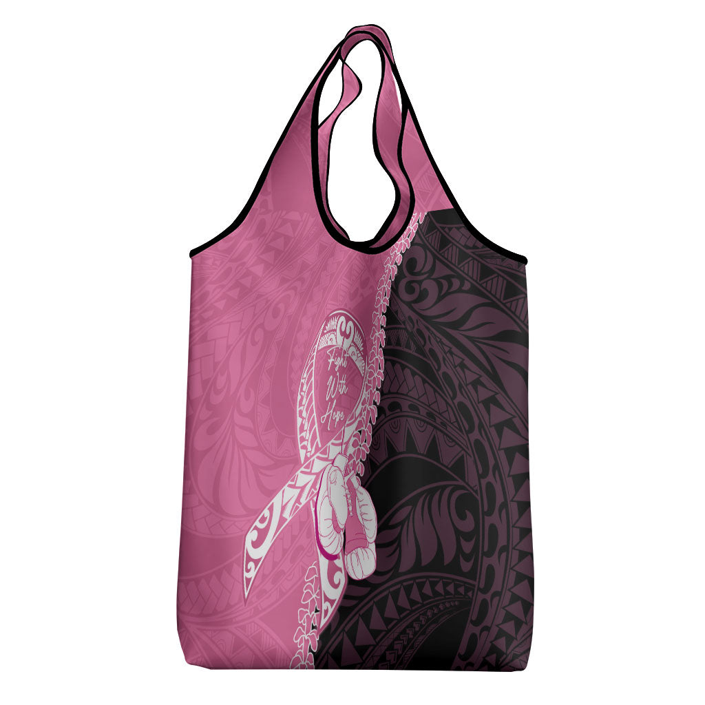 Polynesia Breast Cancer Awareness Grocery Bag Fight With Hope Pink Ribbon Boxing Gloves
