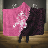 Polynesia Breast Cancer Awareness Hooded Blanket Fight With Hope Pink Ribbon Boxing Gloves