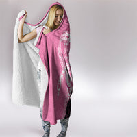 Polynesia Breast Cancer Awareness Hooded Blanket Fight With Hope Pink Ribbon Boxing Gloves