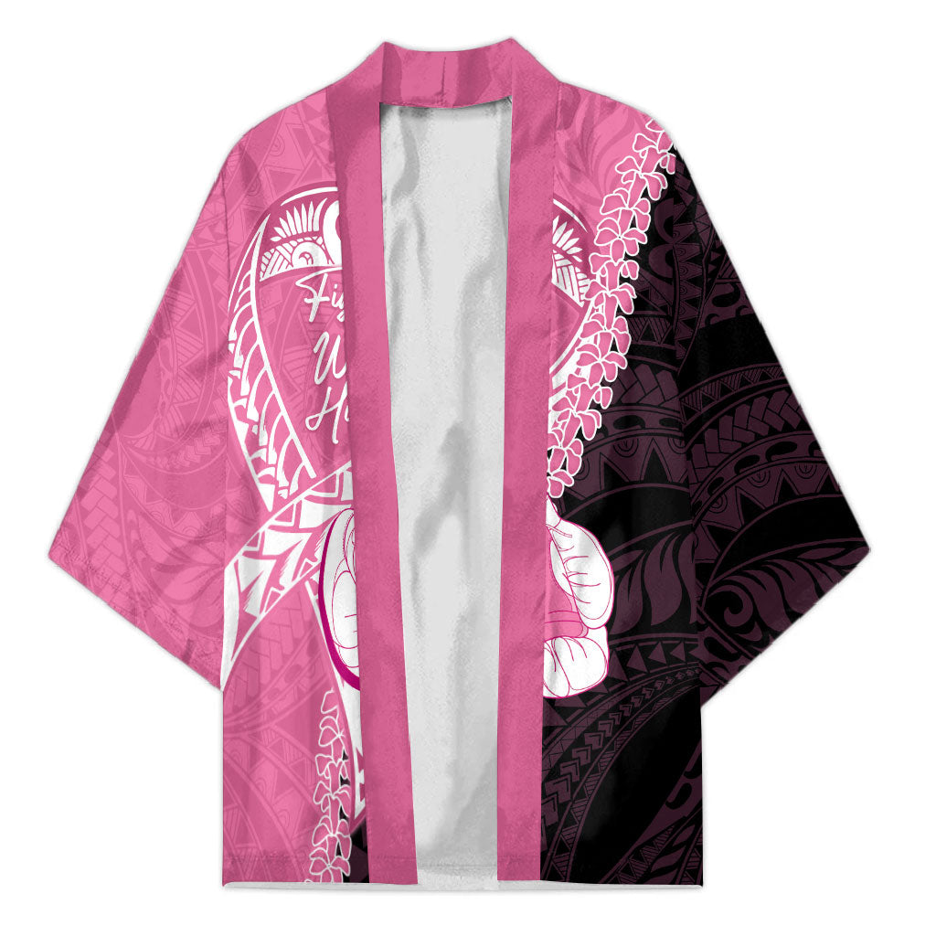 Personalised Polynesia Breast Cancer Awareness Kimono Fight With Hope Pink Ribbon Boxing Gloves
