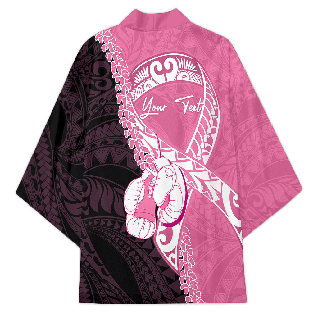 Personalised Polynesia Breast Cancer Awareness Kimono Fight With Hope Pink Ribbon Boxing Gloves