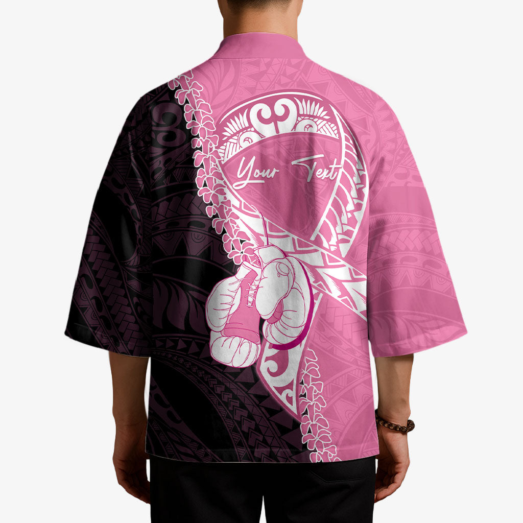 Personalised Polynesia Breast Cancer Awareness Kimono Fight With Hope Pink Ribbon Boxing Gloves