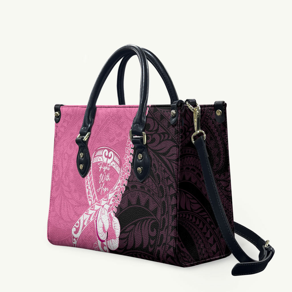 Polynesia Breast Cancer Awareness Leather Bag Fight With Hope Pink Ribbon Boxing Gloves