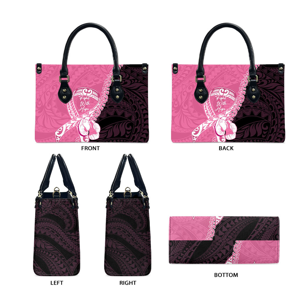 Polynesia Breast Cancer Awareness Leather Bag Fight With Hope Pink Ribbon Boxing Gloves