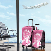 Polynesia Breast Cancer Awareness Luggage Cover Fight With Hope Pink Ribbon Boxing Gloves