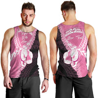 Personalised Polynesia Breast Cancer Awareness Men Tank Top Fight With Hope Pink Ribbon Boxing Gloves
