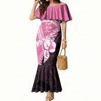 Personalised Polynesia Breast Cancer Awareness Mermaid Dress Fight With Hope Pink Ribbon Boxing Gloves