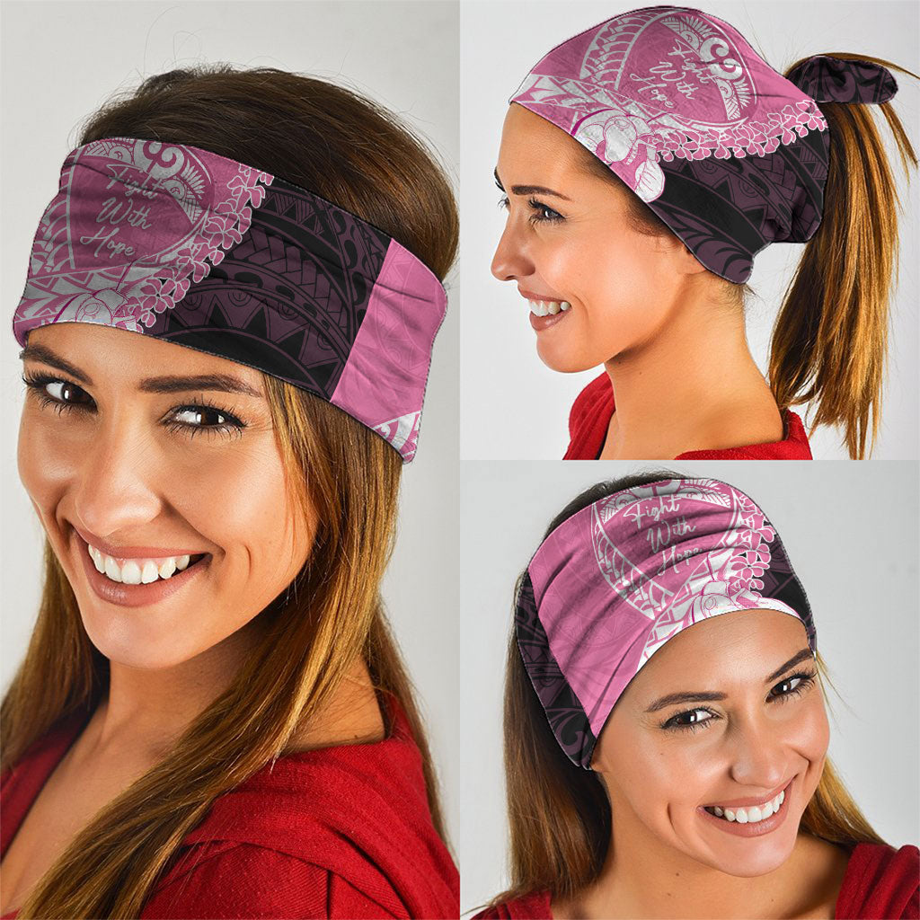 Polynesia Breast Cancer Awareness Neck Gaiter Fight With Hope Pink Ribbon Boxing Gloves