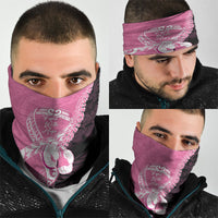 Polynesia Breast Cancer Awareness Neck Gaiter Fight With Hope Pink Ribbon Boxing Gloves