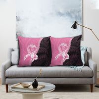 Polynesia Breast Cancer Awareness Pillow Cover Fight With Hope Pink Ribbon Boxing Gloves