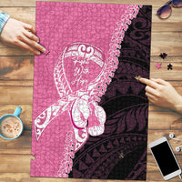Polynesia Breast Cancer Awareness Puzzle Fight With Hope Pink Ribbon Boxing Gloves