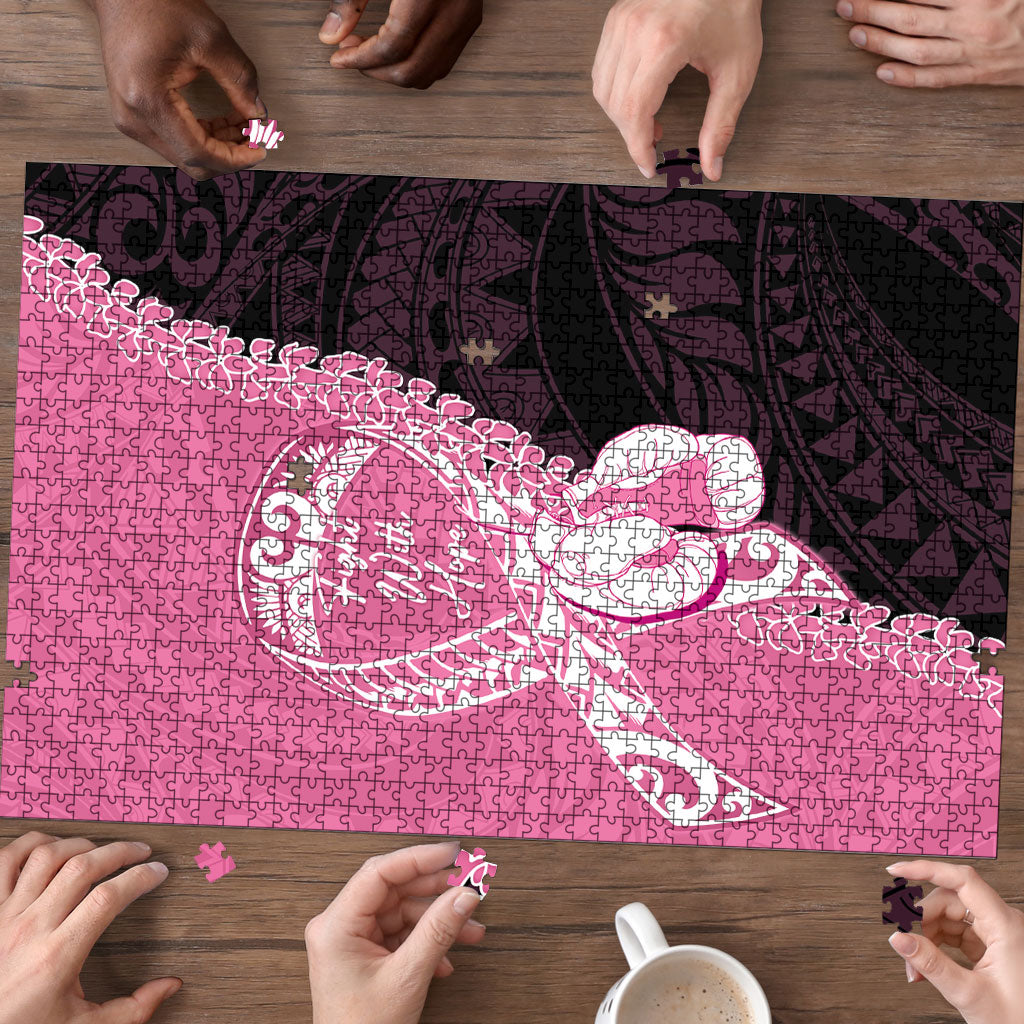 Polynesia Breast Cancer Awareness Puzzle Fight With Hope Pink Ribbon Boxing Gloves
