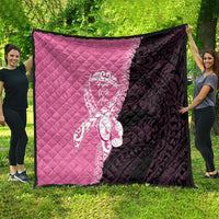 Polynesia Breast Cancer Awareness Quilt Fight With Hope Pink Ribbon Boxing Gloves