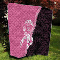Polynesia Breast Cancer Awareness Quilt Fight With Hope Pink Ribbon Boxing Gloves