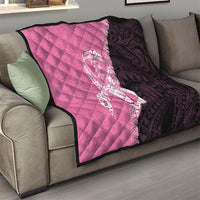Polynesia Breast Cancer Awareness Quilt Fight With Hope Pink Ribbon Boxing Gloves
