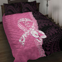 Polynesia Breast Cancer Awareness Quilt Bed Set Fight With Hope Pink Ribbon Boxing Gloves