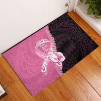 Polynesia Breast Cancer Awareness Rubber Doormat Fight With Hope Pink Ribbon Boxing Gloves