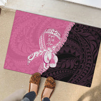Polynesia Breast Cancer Awareness Rubber Doormat Fight With Hope Pink Ribbon Boxing Gloves