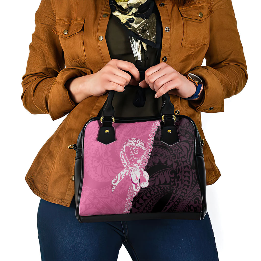 Polynesia Breast Cancer Awareness Shoulder Handbag Fight With Hope Pink Ribbon Boxing Gloves