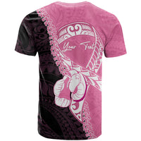 Personalised Polynesia Breast Cancer Awareness T Shirt Fight With Hope Pink Ribbon Boxing Gloves