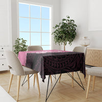 Polynesia Breast Cancer Awareness Tablecloth Fight With Hope Pink Ribbon Boxing Gloves