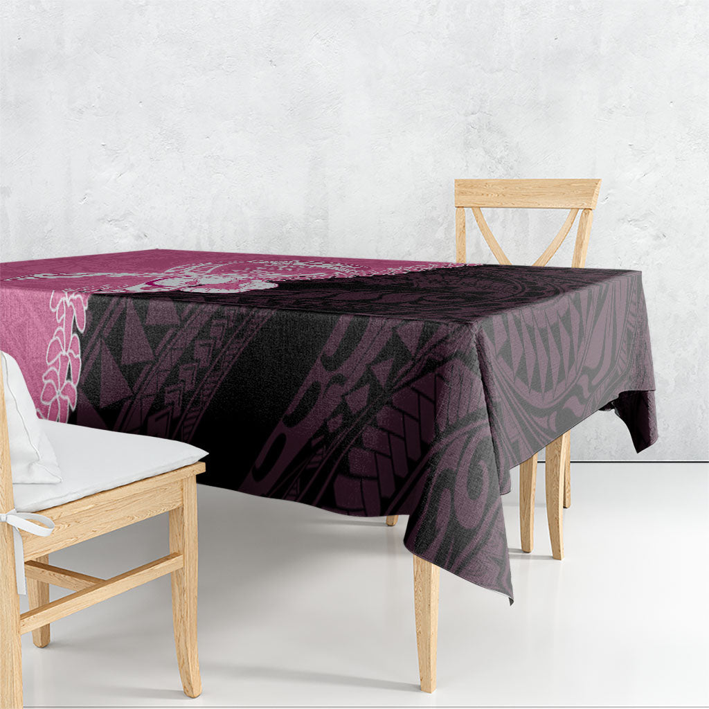 Polynesia Breast Cancer Awareness Tablecloth Fight With Hope Pink Ribbon Boxing Gloves