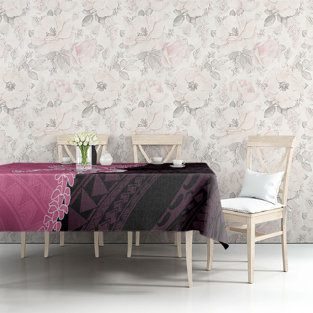 Polynesia Breast Cancer Awareness Tablecloth Fight With Hope Pink Ribbon Boxing Gloves