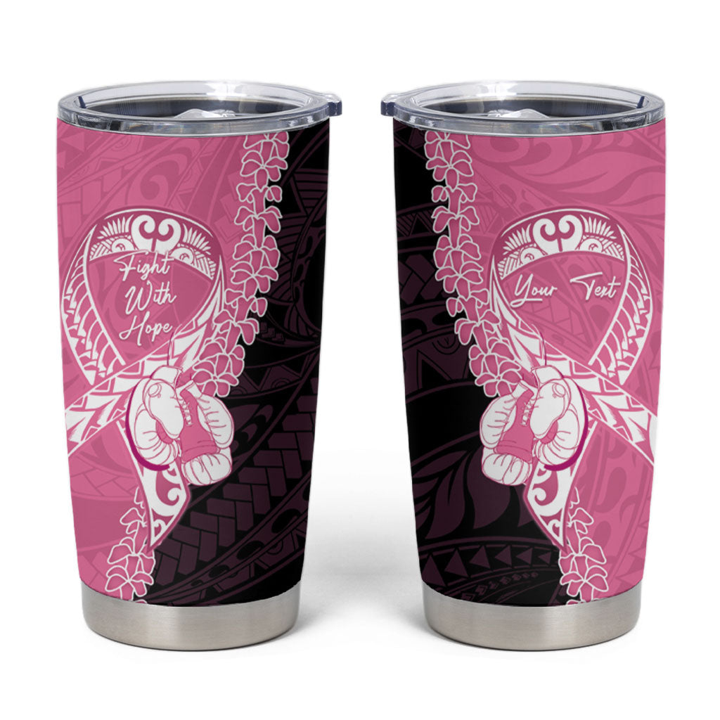 Personalised Polynesia Breast Cancer Awareness Tumbler Cup Fight With Hope Pink Ribbon Boxing Gloves