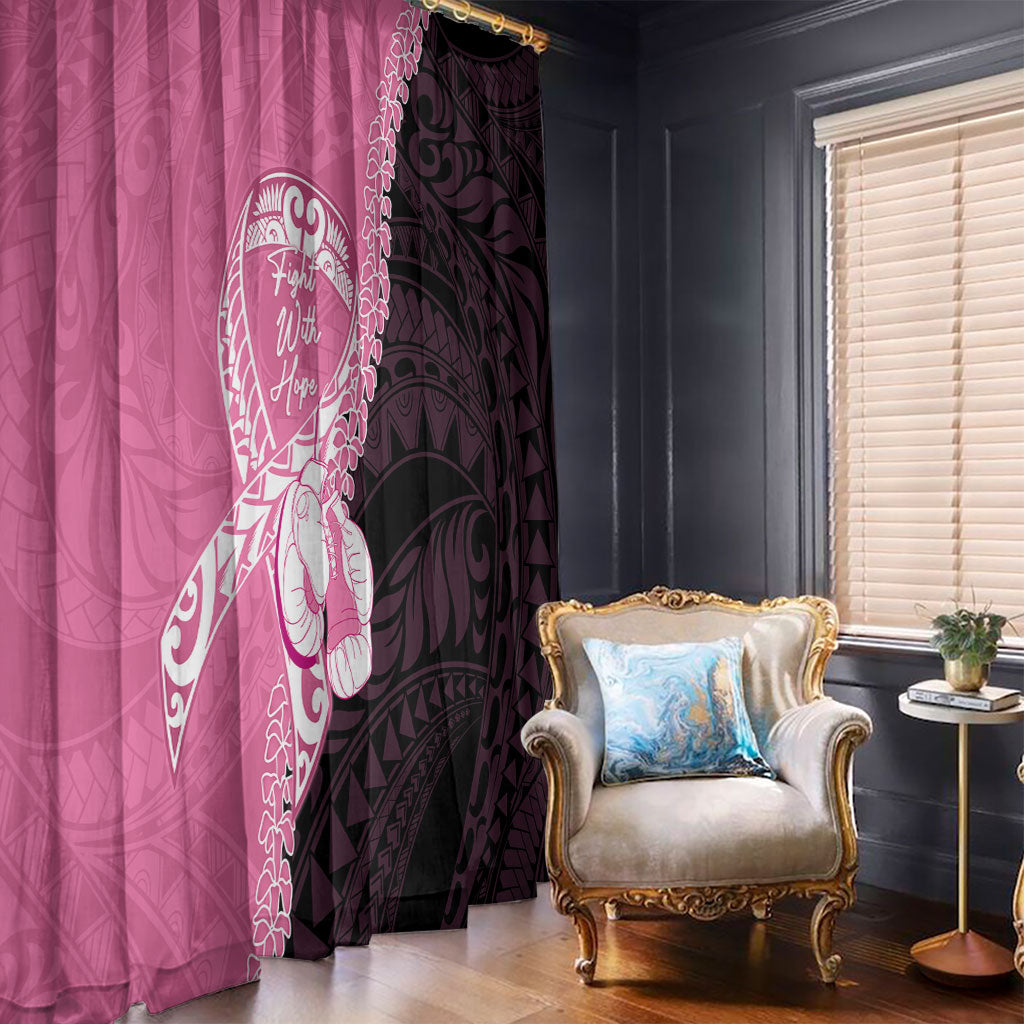 Polynesia Breast Cancer Awareness Window Curtain Fight With Hope Pink Ribbon Boxing Gloves