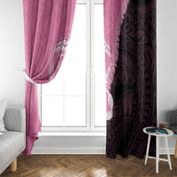 Polynesia Breast Cancer Awareness Window Curtain Fight With Hope Pink Ribbon Boxing Gloves