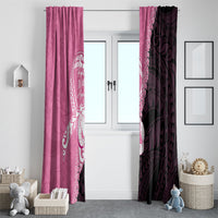 Polynesia Breast Cancer Awareness Window Curtain Fight With Hope Pink Ribbon Boxing Gloves