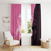 Polynesia Breast Cancer Awareness Window Curtain Fight With Hope Pink Ribbon Boxing Gloves