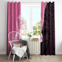 Polynesia Breast Cancer Awareness Window Curtain Fight With Hope Pink Ribbon Boxing Gloves